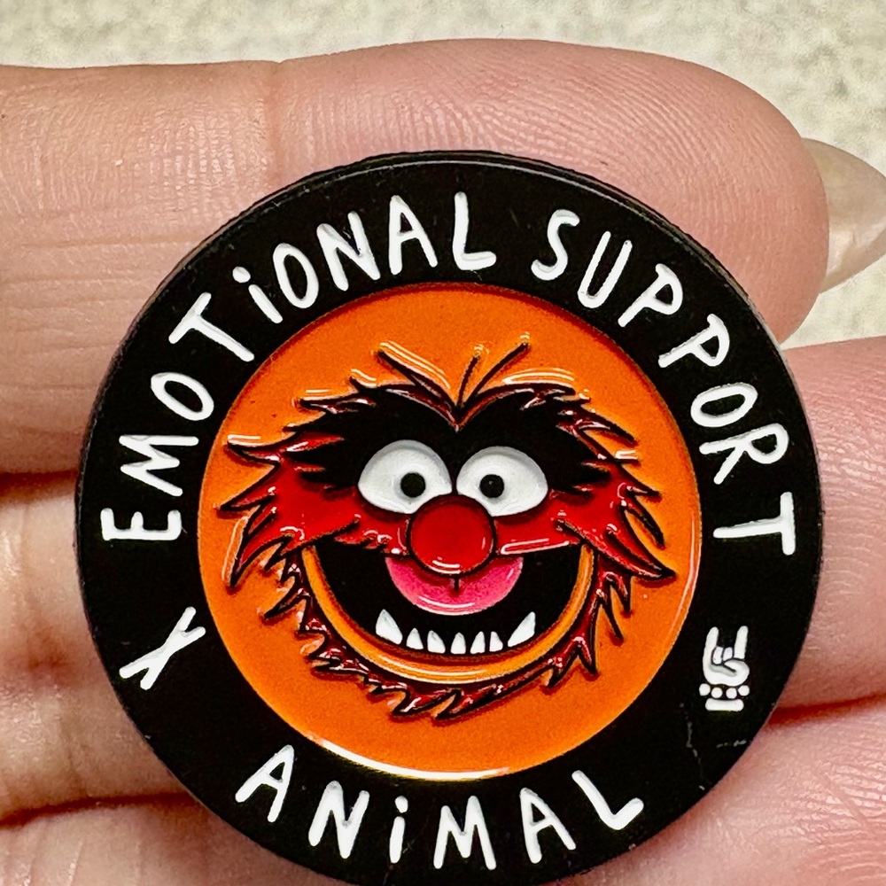 ANIMAL/MUPPETS Emotional Support Animal Pin - Black and Orange
